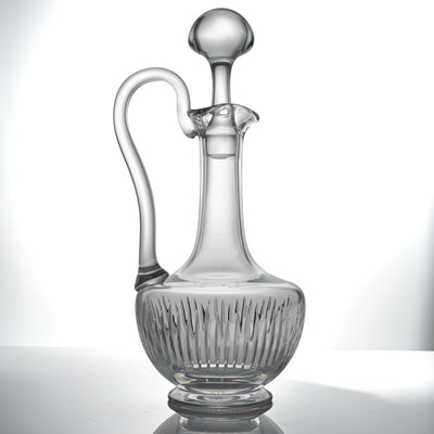 Baccarat Massena claret wine jug with stopper, full view with the handle on the left