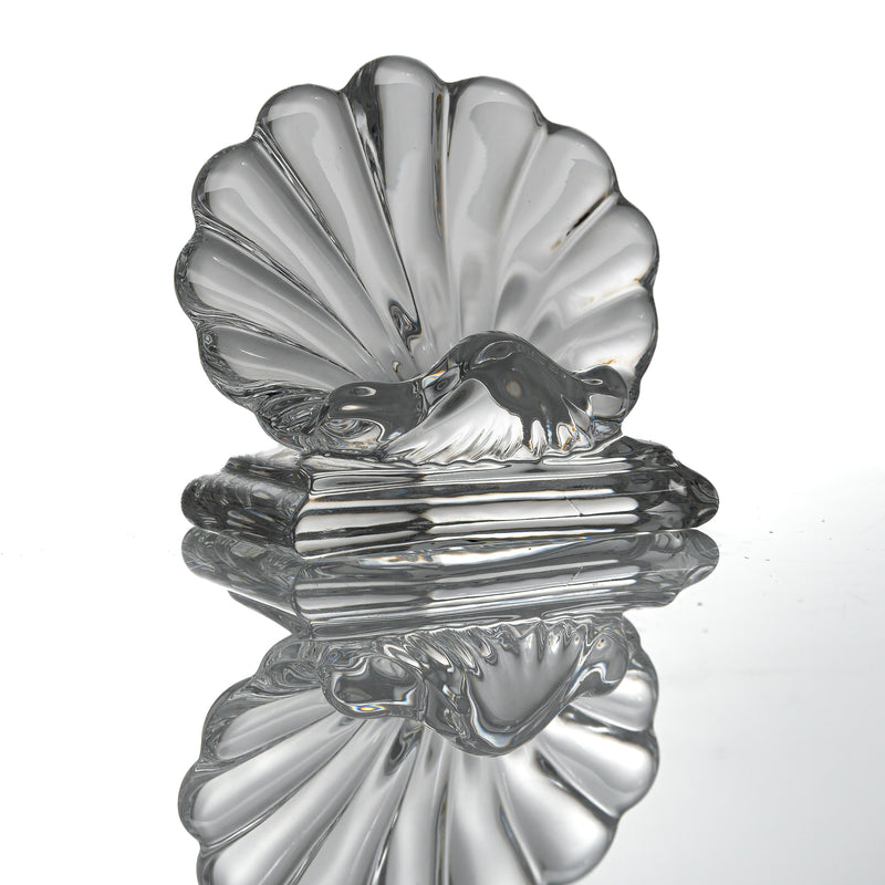 Baccarat Bambous crystal place card holder, single holder from the front