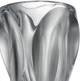 Frosted lobes meeting the clear rim of the Lalique Ingrid vase