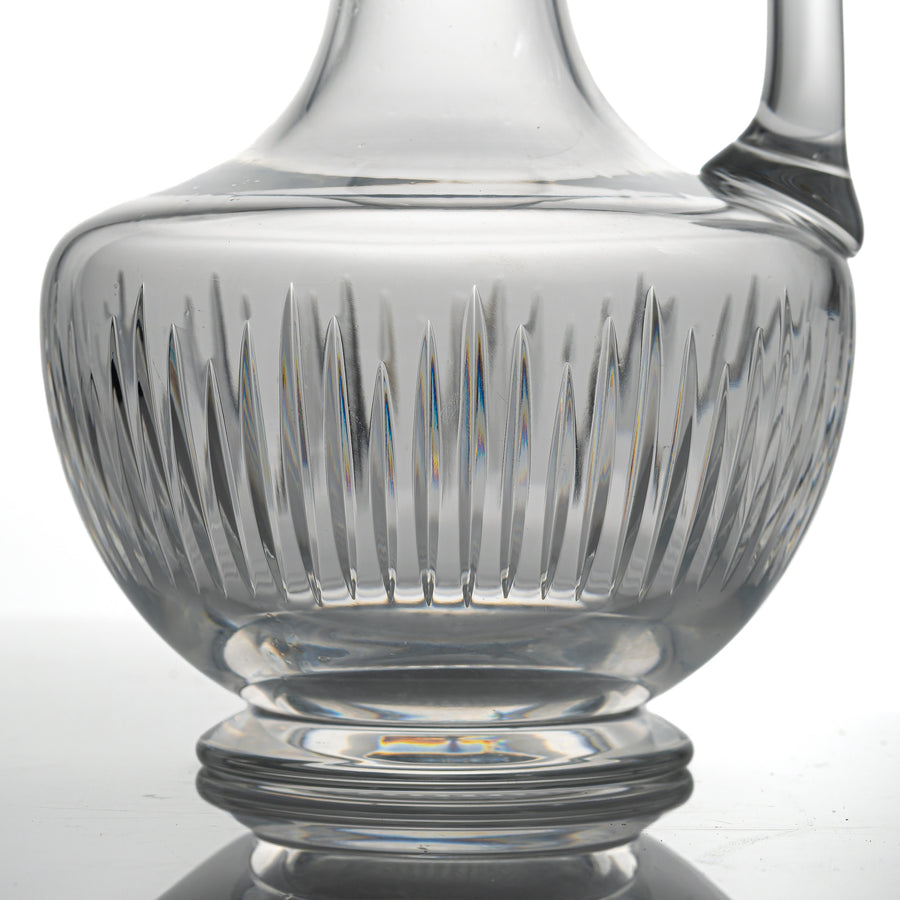 Baccarat Massena claret wine jug, band of long vertical cuts on the body