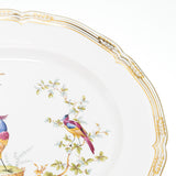 Spode Chelsea Bird platter, gilt rim and the perched bird at the upper right
