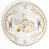 Spode Chelsea Bird large covered tureen lid from directly above with two flying birds