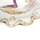 Spode Chelsea Bird large covered tureen close-up of the scalloped gilt foot