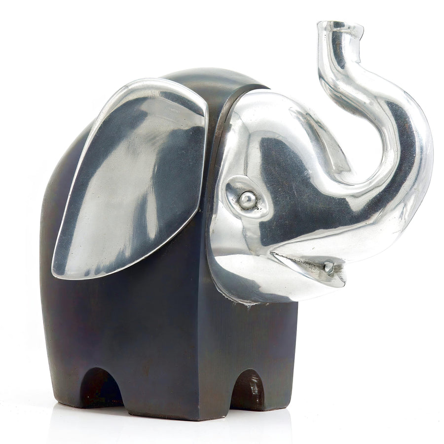 After Alessio Tasca Modernist Elephant (10") Sculpture | Vintage Aluminum