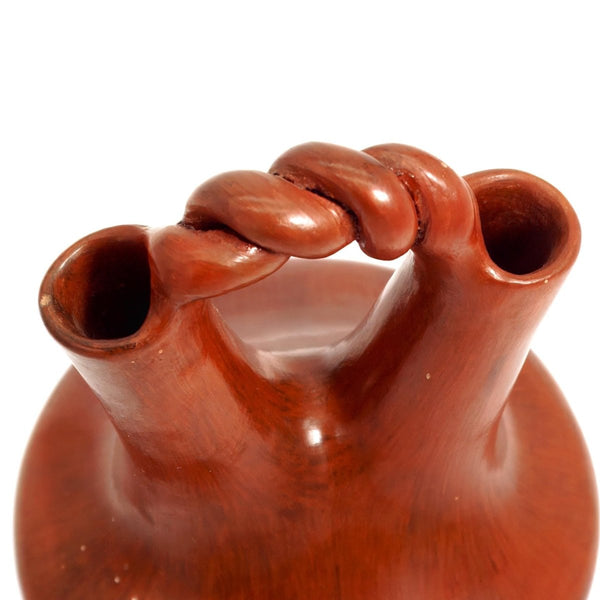 Alice Cling Signed Navajo Wedding Vase For Navajo Decor Native American Art Vase Rustic Decor for Lodge Cabin Decor Dark Red Modern Minimalist Vase - Indigenous Vase ClassyTea