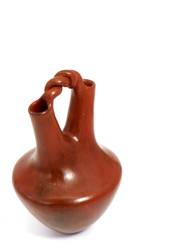 Alice Cling Signed Navajo Wedding Vase For Navajo Decor Native American Art Vase Rustic Decor for Lodge Cabin Decor Dark Red Modern Minimalist Vase - Indigenous Vase ClassyTea