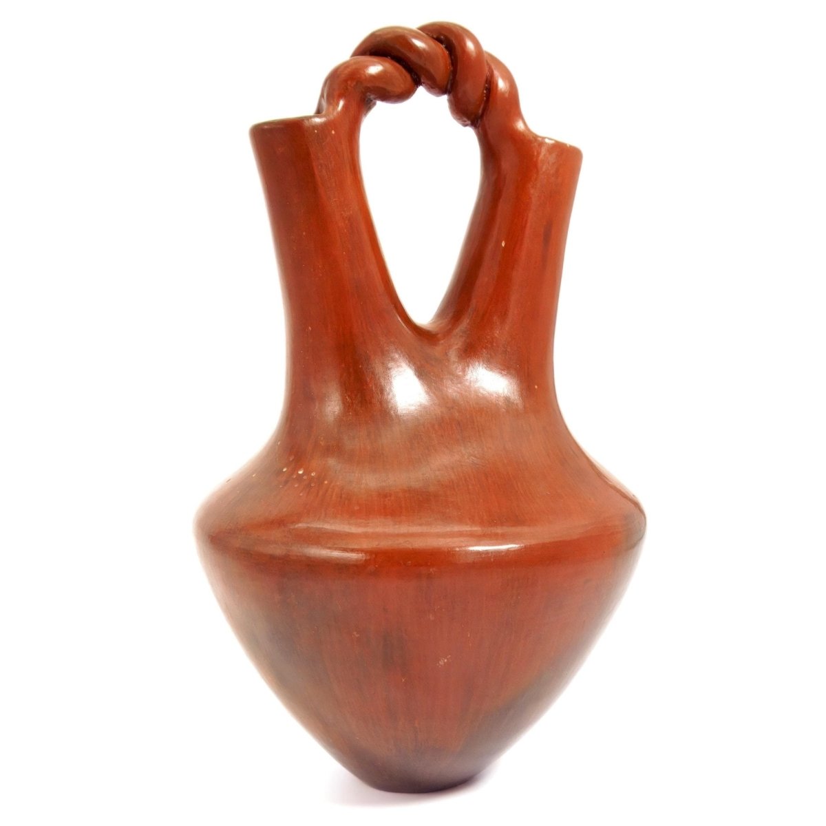 Alice Cling Signed Navajo Wedding Vase For Navajo Decor Native American Art Vase Rustic Decor for Lodge Cabin Decor Dark Red Modern Minimalist Vase - Indigenous Vase ClassyTea