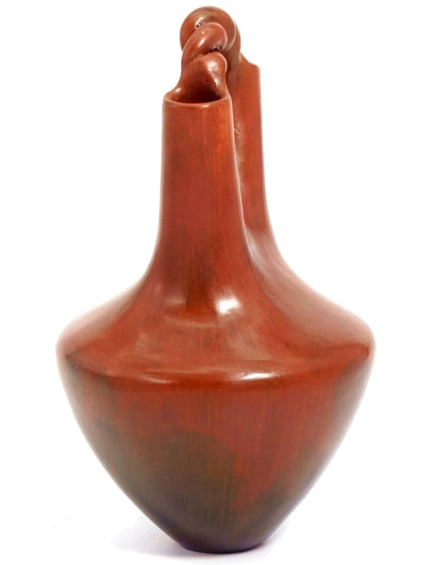 Alice Cling Signed Navajo Wedding Vase For Navajo Decor Native American Art Vase Rustic Decor for Lodge Cabin Decor Dark Red Modern Minimalist Vase - Indigenous Vase ClassyTea