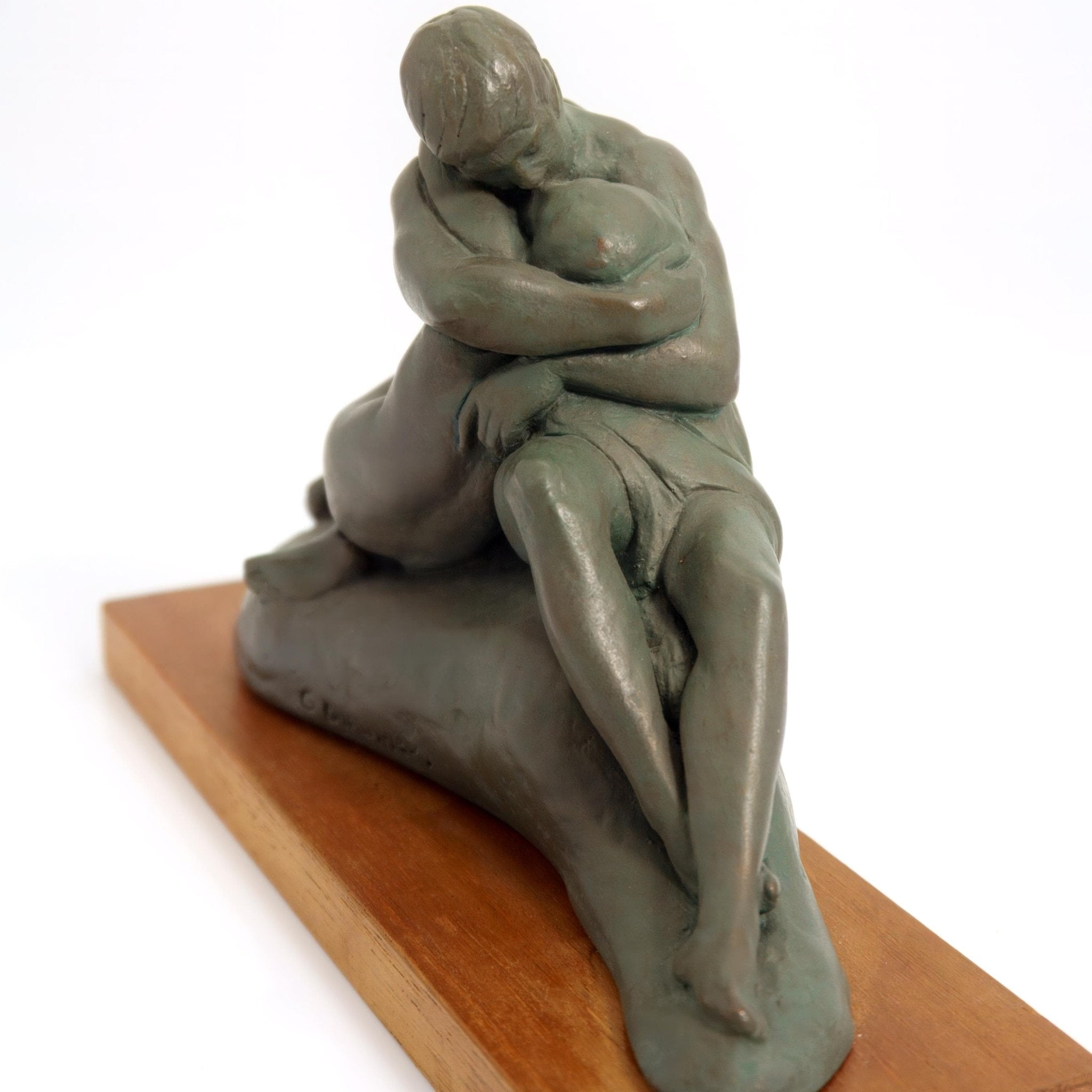 A.M.R. and G. Dirwinsky 1960s Signed Fine Art Sculpture "The Embrace", signed museum piece | Vintage Nudity Art Romantic Sensual Art tasteful nude art Bedroom decor - Bronze Sculpture ClassyTea