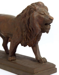 Bronze "Lion Qui Marche" (Walking Lion) Sculpture After Barye