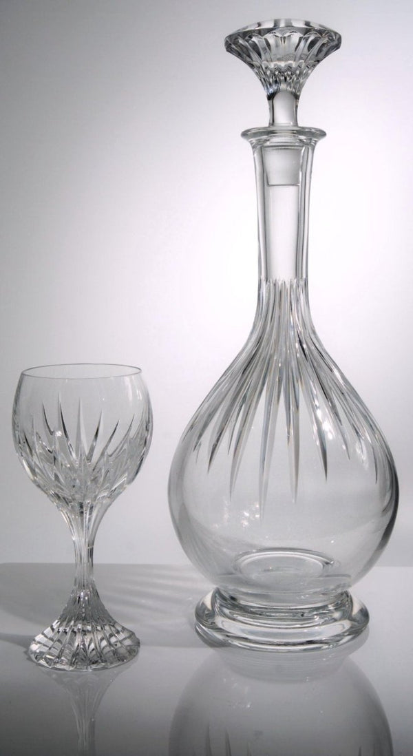 Baccarat Baccarat Massena Crystal Decanter for Whiskey Bourbon Wine Rum | Large French Unique Bourbon Gifts For Him Mid Century Barware Vintage - Crystal Decanter ClassyTea