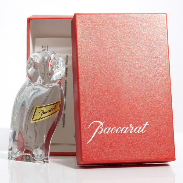Baccarat Baccarat Midcentury Modern Owl Crystal Paperweight (4.5") - Paperweight ClassyTea