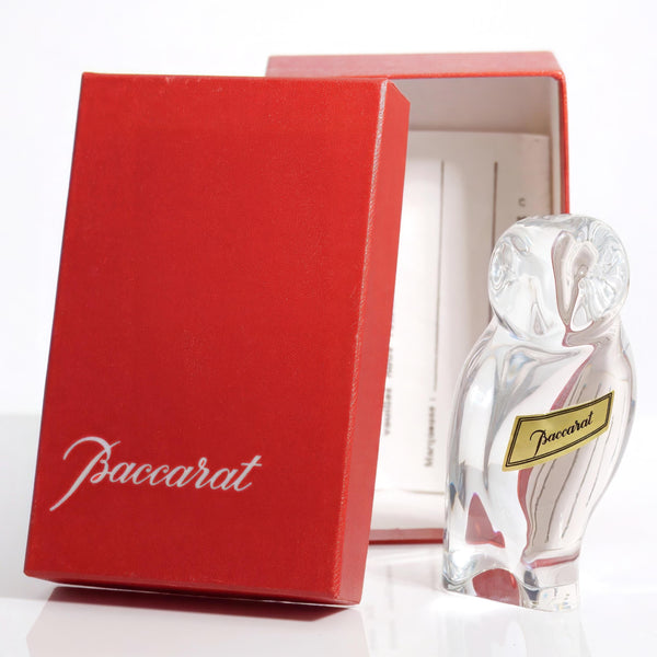Baccarat Baccarat Midcentury Modern Owl Crystal Paperweight (4.5") - Paperweight ClassyTea