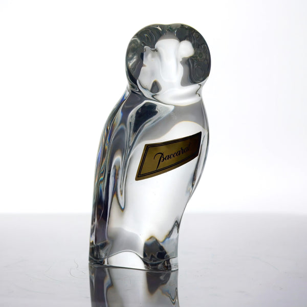 Baccarat Baccarat Midcentury Modern Owl Crystal Paperweight (4.5") - Paperweight ClassyTea