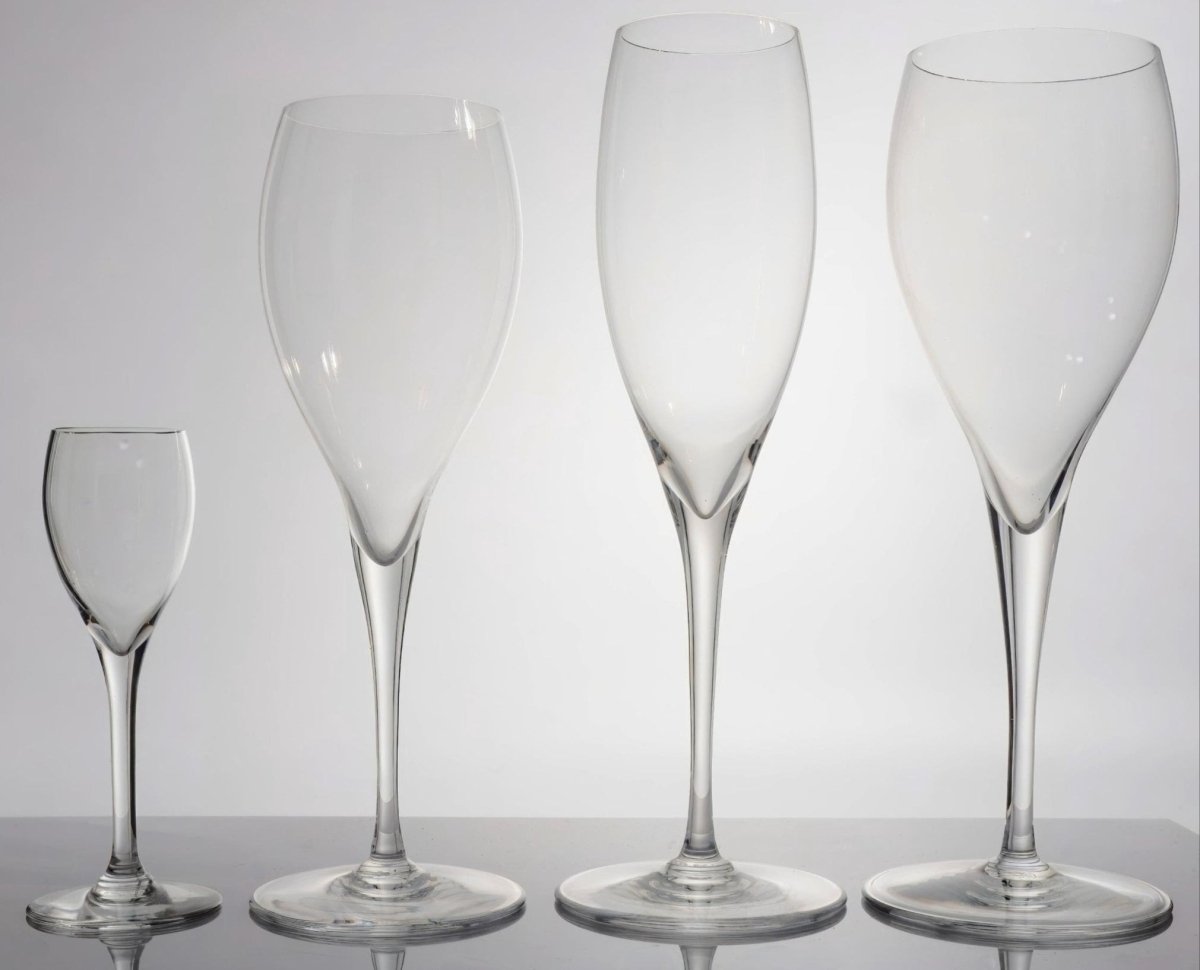 Baccarat Baccarat St Remy Drinkware Barware Champagne Flutes water goblet sherry port sherry aperitif claret bordeaux red Midcentury glassware France - Various Stemware ClassyTea