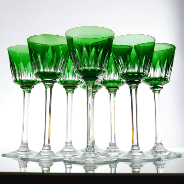 Baccarat Baccarat "Côte d'Azur" Wine Glasses Set For 8 (Emerald Green) - Wine Set ClassyTea