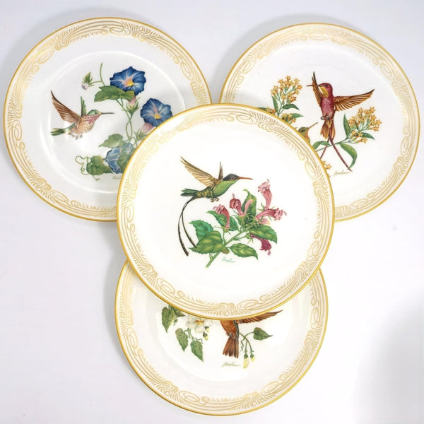 Boehm Complete Boehm Vintage Dinner Plate Set (8pc) | Hummingbird Collection Anniversary Gift for Bird Lover Gift For Spring Garden Party Lunch - Decorative Plates ClassyTea