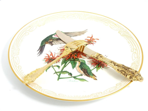 Boehm Complete Boehm Vintage Dinner Plate Set (8pc) | Hummingbird Collection Anniversary Gift for Bird Lover Gift For Spring Garden Party Lunch - Decorative Plates ClassyTea