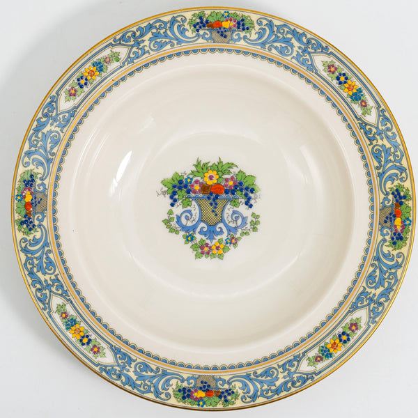 ClassyTea 1920s Lenox Autumn Rimmed Soup Bowls (Set of 4) | Made in America | Presidential Bone China (c. 1920s) | 8.5" - ClassyTea