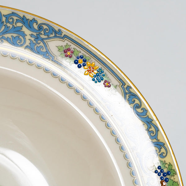 ClassyTea 1920s Lenox Autumn Rimmed Soup Bowls (Set of 4) | Made in America | Presidential Bone China (c. 1920s) | 8.5" - ClassyTea