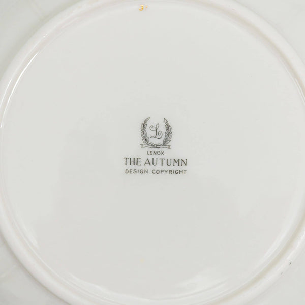ClassyTea 1920s Lenox Autumn Rimmed Soup Bowls (Set of 8) | Made in America | Presidential Bone China (c. 1920s) | 8.5" - ClassyTea