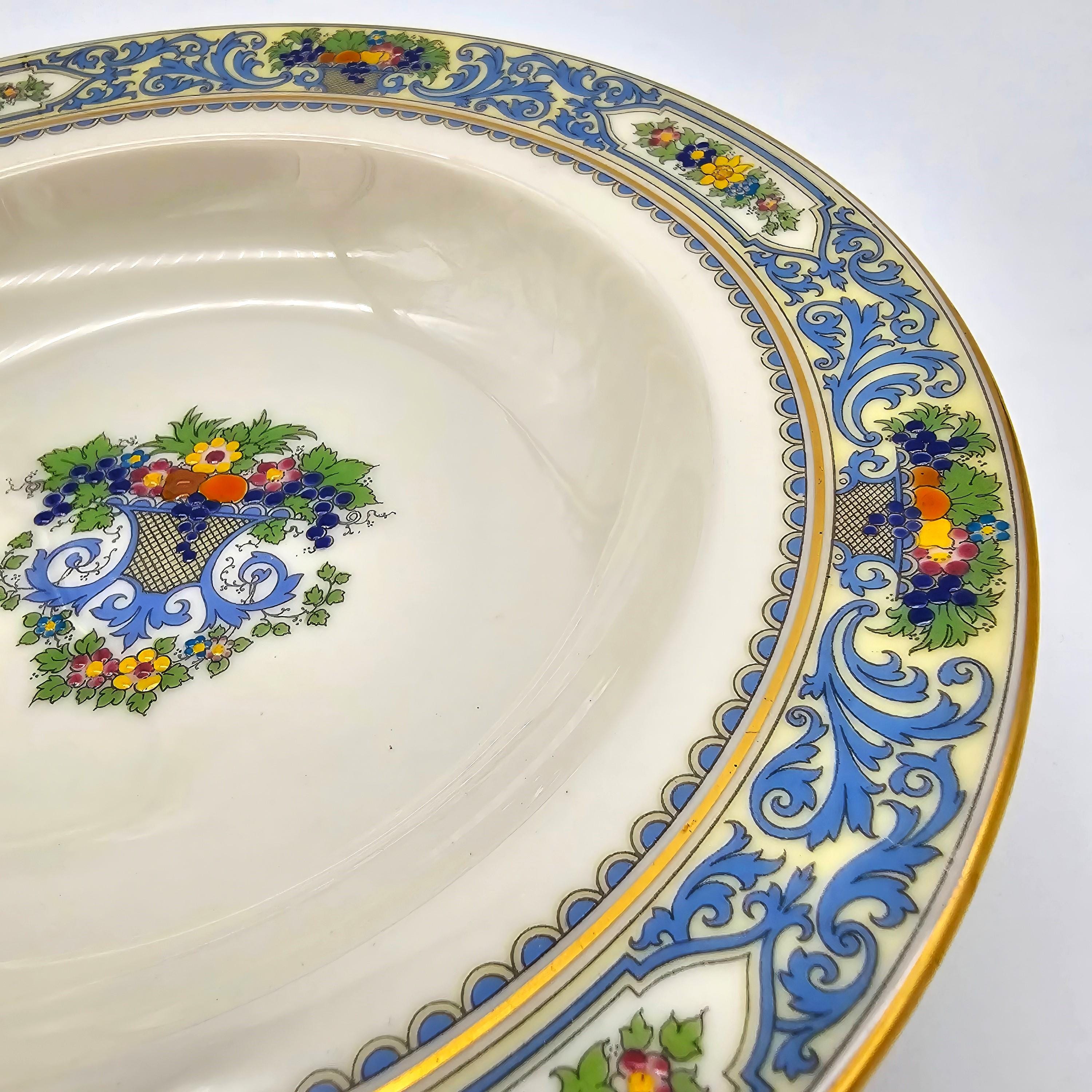 ClassyTea 1920s Lenox Autumn Rimmed Soup Bowls (Set of 8) | Made in America | Presidential Bone China (c. 1920s) | 8.5" - ClassyTea