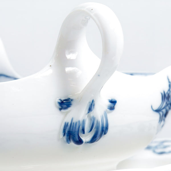 ClassyTea 1930s Meissen Blue Onion Gravy Boat (10.5" x 7") | Authentic German Porcelain Sauce Server - ClassyTea