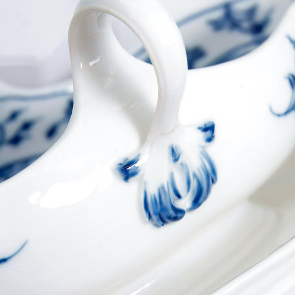 ClassyTea 1930s Meissen Blue Onion Gravy Boat (10.5" x 7") | Authentic German Porcelain Sauce Server - ClassyTea