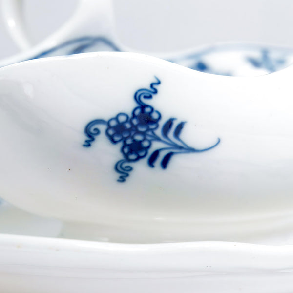 ClassyTea 1930s Meissen Blue Onion Gravy Boat (10.5" x 7") | Authentic German Porcelain Sauce Server - ClassyTea