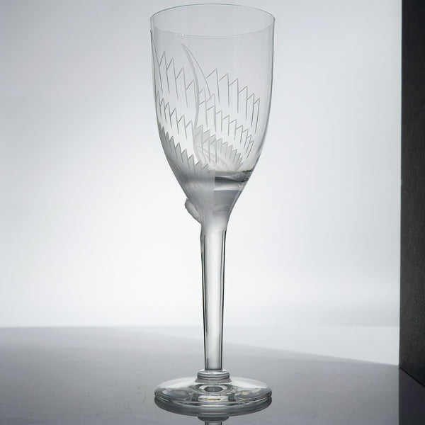 ClassyTea 1940s Lalique Ange Champagne Flute Set of 7 | 8.25"H | Smiling Angel Crystal Stemware (1948 - 2020) - ClassyTea