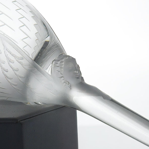 ClassyTea 1940s Lalique Ange Champagne Flute Set of 7 | 8.25"H | Smiling Angel Crystal Stemware (1948 - 2020) - ClassyTea