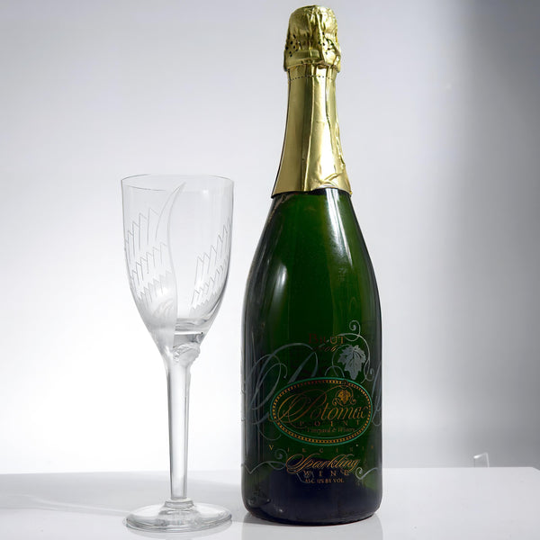 ClassyTea 1940s Lalique Ange Champagne Flute Set of 7 | 8.25"H | Smiling Angel Crystal Stemware (1948 - 2020) - ClassyTea