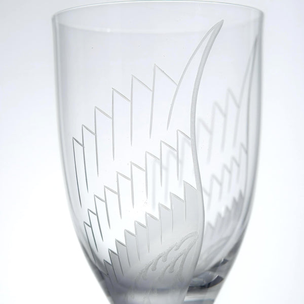 ClassyTea 1940s Lalique Ange Champagne Flute Set of 7 | 8.25"H | Smiling Angel Crystal Stemware (1948 - 2020) - ClassyTea