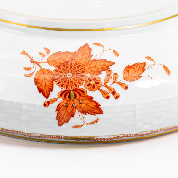 ClassyTea Herend Chinese Bouquet (Rust) Covered Tureen (Shape 84) - Pristine Vintage Hungarian Porcelain - ClassyTea