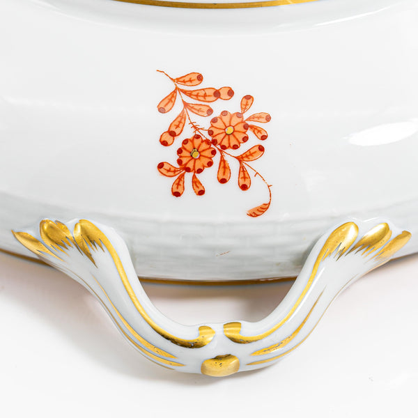 ClassyTea Herend Chinese Bouquet (Rust) Covered Tureen (Shape 84) - Pristine Vintage Hungarian Porcelain - ClassyTea