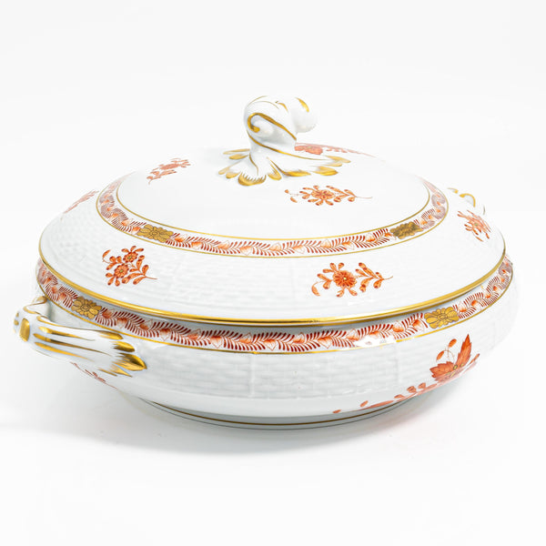ClassyTea Herend Chinese Bouquet (Rust) Covered Tureen (Shape 84) - Pristine Vintage Hungarian Porcelain - ClassyTea