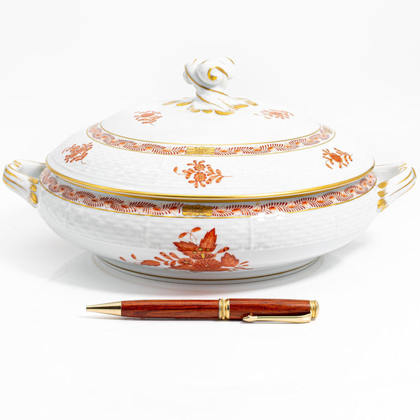 ClassyTea Herend Chinese Bouquet (Rust) Covered Tureen (Shape 84) - Pristine Vintage Hungarian Porcelain - ClassyTea