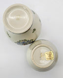 ClassyTea Lenox Autumn (Gold Back - Stamp) Presidential Collection | 4' and 5" Vase Set | Fine China | Blue Scrolls, Fruit and Gold Trim | Luxury Gift. - ClassyTea