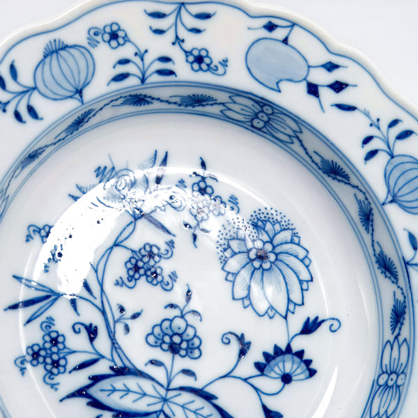 ClassyTea Meissen Blue Onion Rimmed Soup Bowls - Set of 6 | Authentic German Porcelain (9.5") - ClassyTea