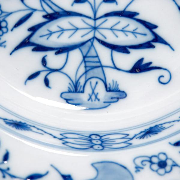 ClassyTea Meissen Blue Onion Rimmed Soup Bowls - Set of 6 | Authentic German Porcelain (9.5") - ClassyTea