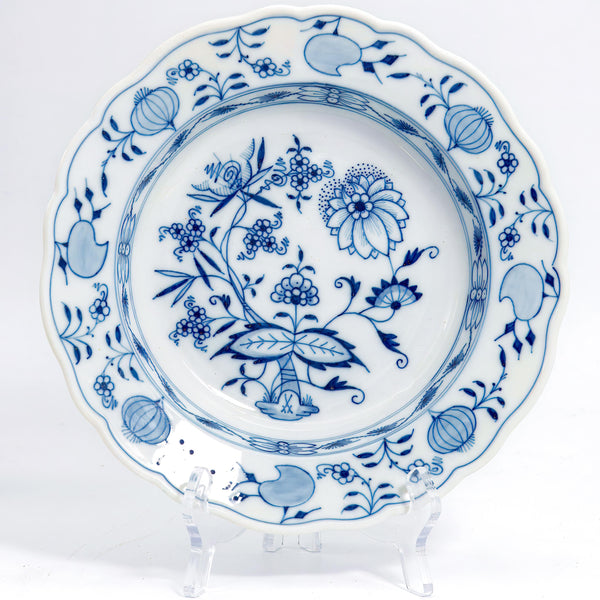 ClassyTea Meissen Blue Onion Rimmed Soup Bowls - Set of 6 | Authentic German Porcelain (9.5") - ClassyTea
