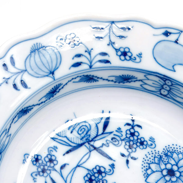 ClassyTea Meissen Blue Onion Rimmed Soup Bowls - Set of 6 | Authentic German Porcelain (9.5") - ClassyTea