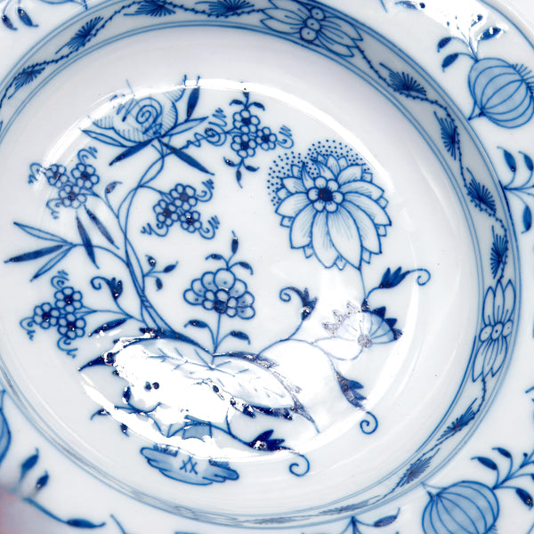 ClassyTea Meissen Blue Onion Rimmed Soup Bowls - Set of 6 | Authentic German Porcelain (9.5") - ClassyTea