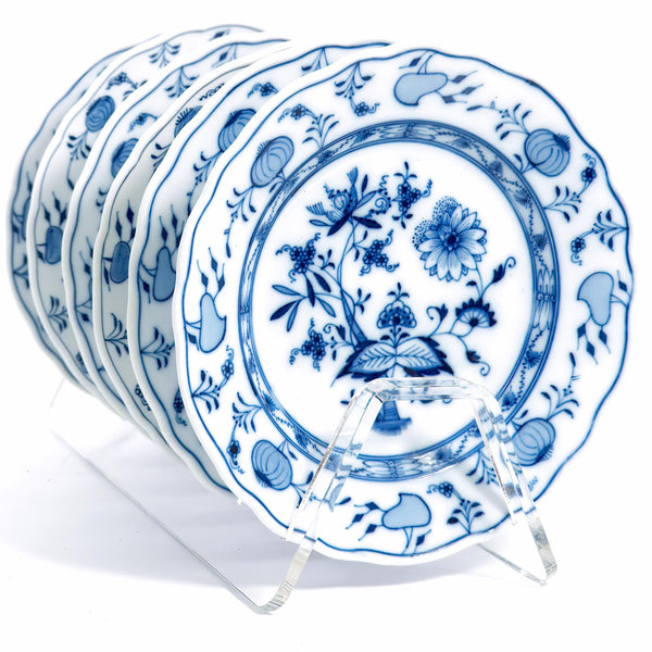ClassyTea Meissen Blue Onion Salad/Dessert Plates - Set of 6 | Authentic German Porcelain (8.5") - ClassyTea