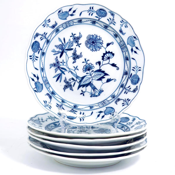 ClassyTea Meissen Blue Onion Salad/Dessert Plates - Set of 6 | Authentic German Porcelain (8.5") - ClassyTea