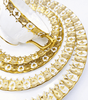 ClassyTea Royal Crown Derby Heraldic Gold 40 - Piece Dinnerware Set, Service for 8, Vintage Fine Bone China, Made in England, Discontinued - ClassyTea