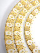 ClassyTea Royal Crown Derby Heraldic Gold 40 - Piece Dinnerware Set, Service for 8, Vintage Fine Bone China, Made in England, Discontinued - ClassyTea