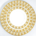 ClassyTea Royal Crown Derby Heraldic Gold 40 - Piece Dinnerware Set, Service for 8, Vintage Fine Bone China, Made in England, Discontinued - ClassyTea