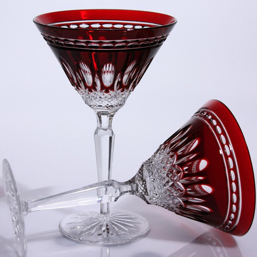 Waterford Clarendon Ruby Martini Glasses (7"), Set of 2 | Vintage Crystal