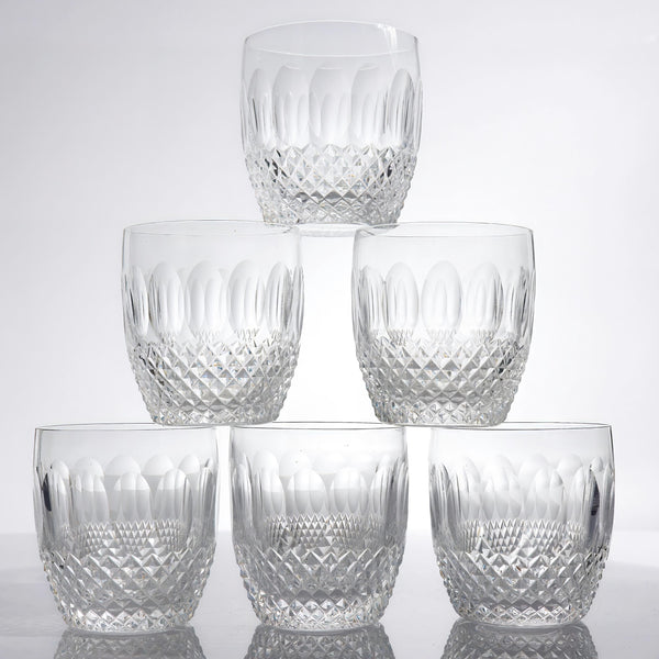 ClassyTea Waterford Colleen Old Fashioned Glasses Set of 6 | Crystal Whiskey Tumblers (Discontinued) 3.5"H 9oz - ClassyTea